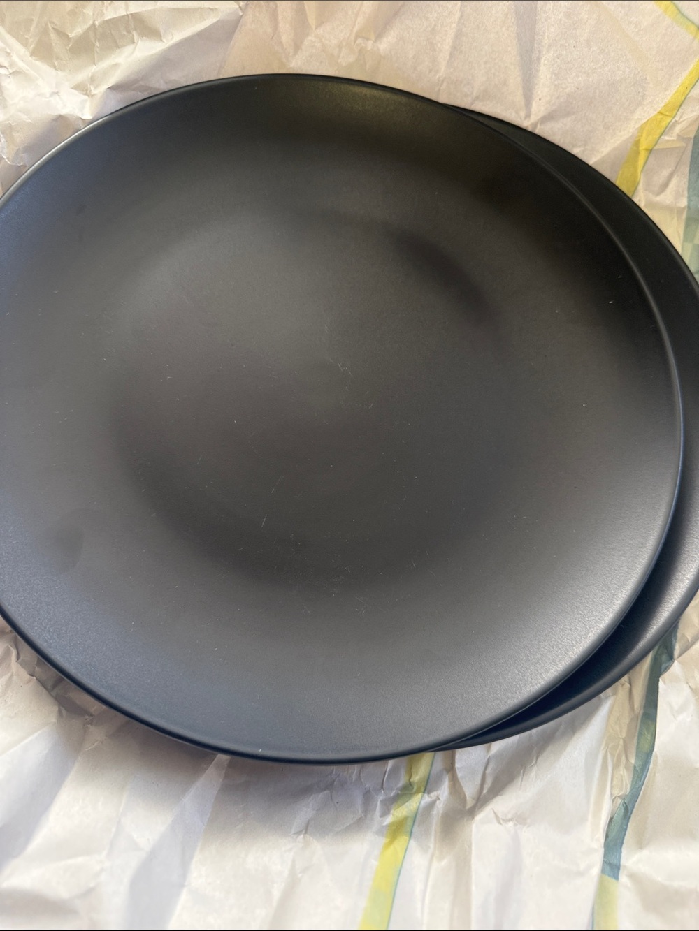 Matte Black Ceramic Dinner Plate - Sleek Modern Home Kitchen Plate 2 for 7$